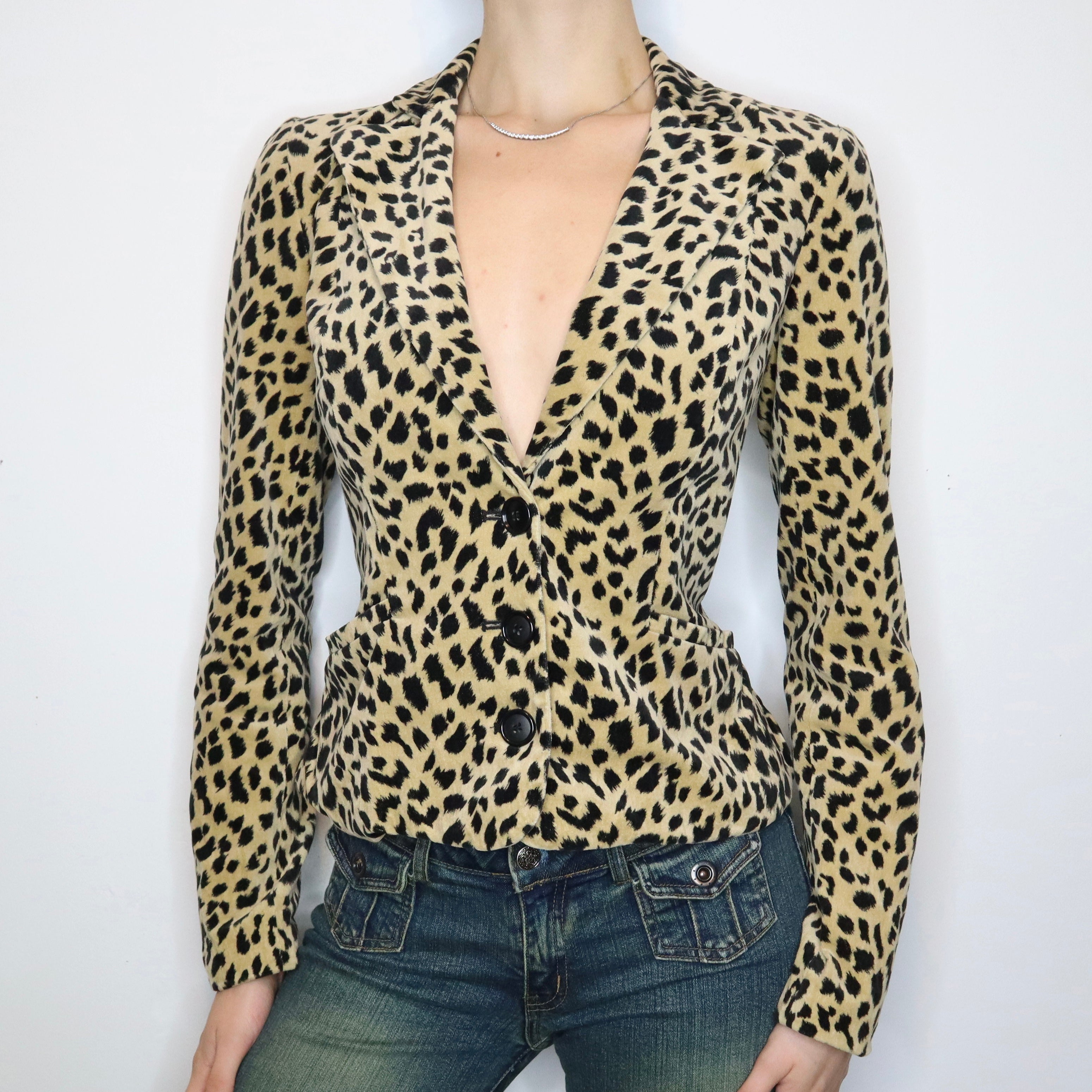 Betsey Johnson Cheetah Print Blazer (S-M)