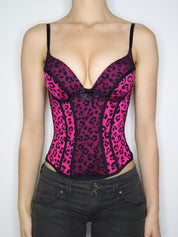 Pink Cheetah Print Bustier (XS) 
