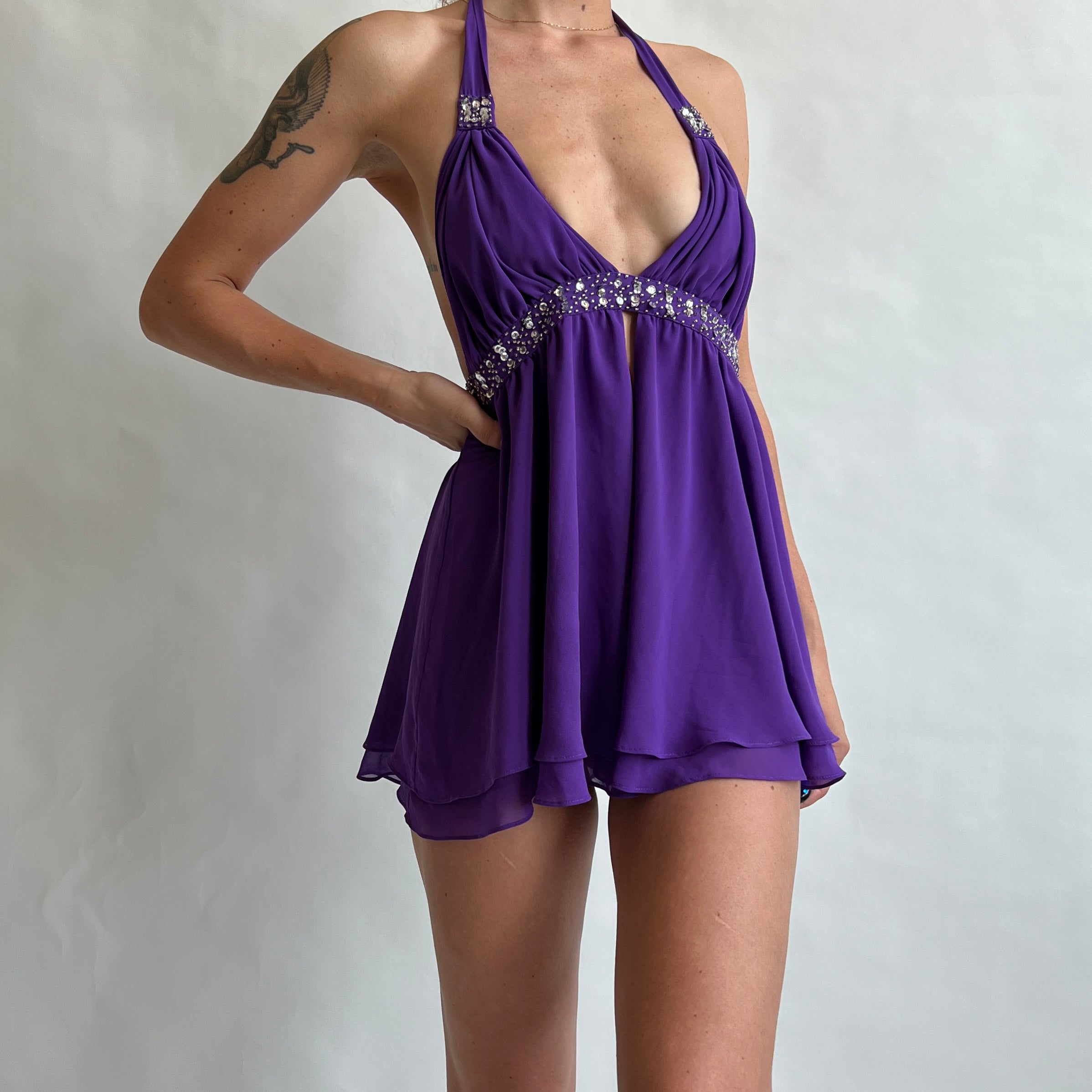 00s VS silk purple halter