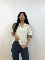 Cream zip-up shirt