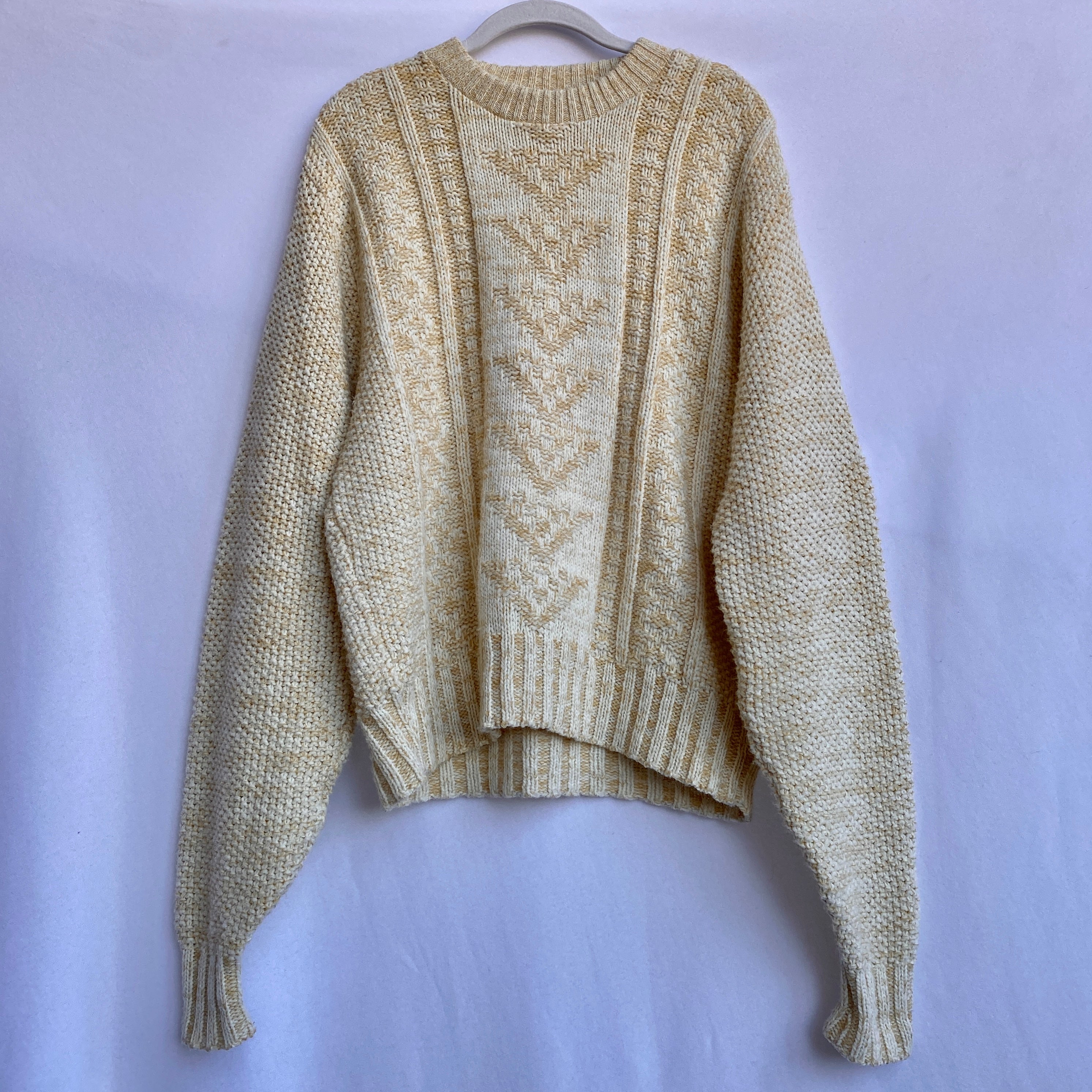 Waffle cream sweater