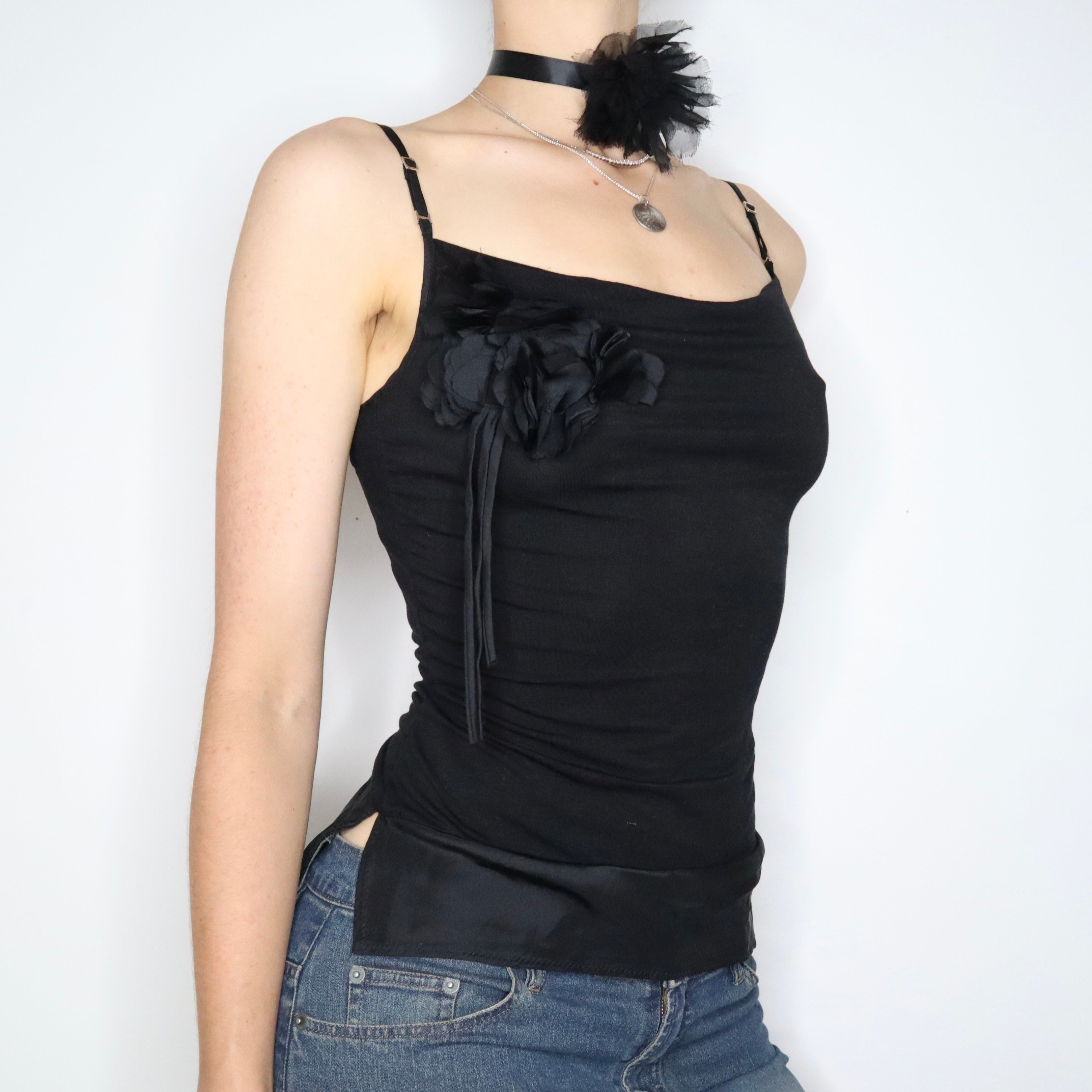 Black Cowl Neck Camisole (XS-S) 