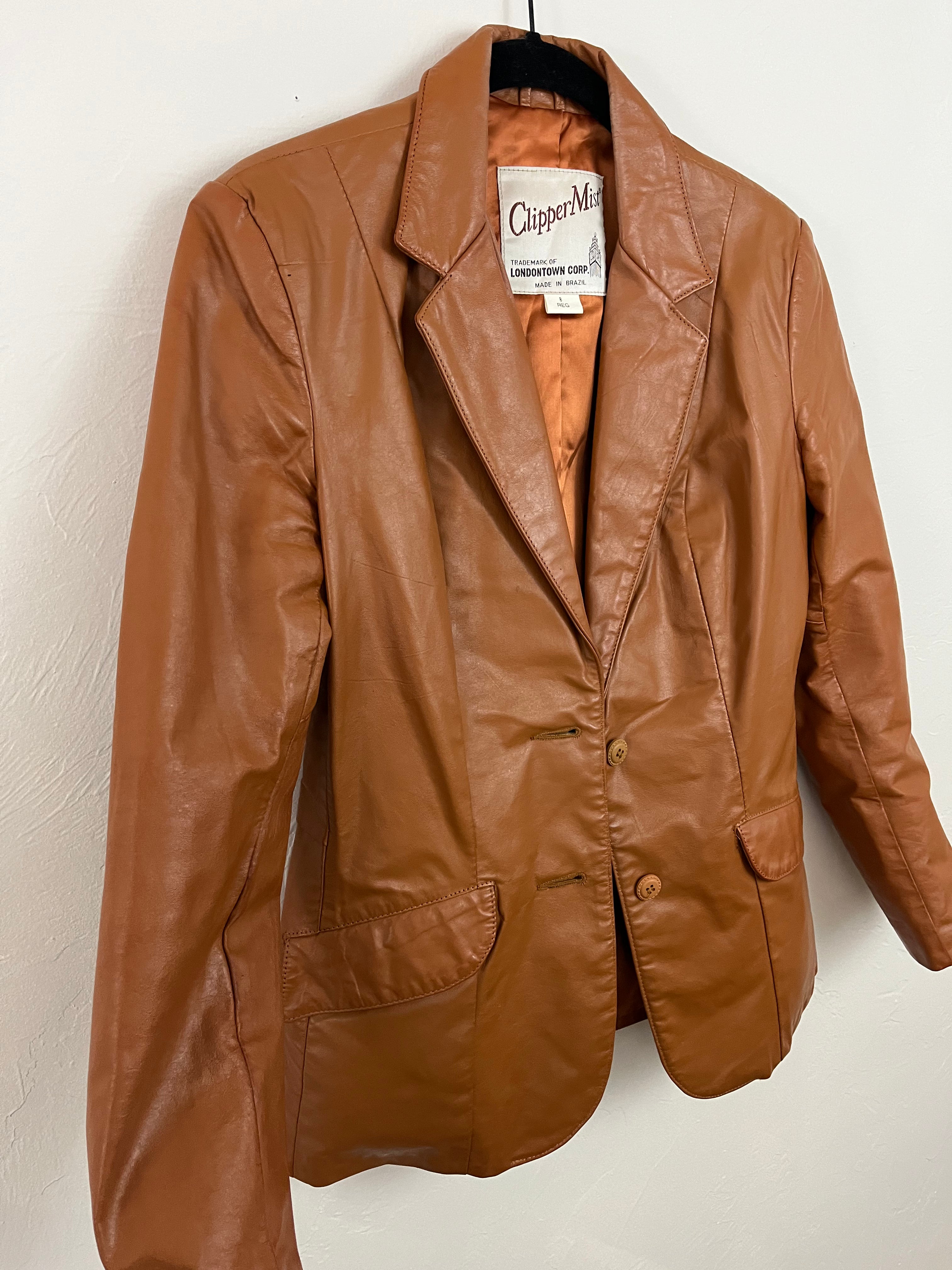 Copper Leather Blazer