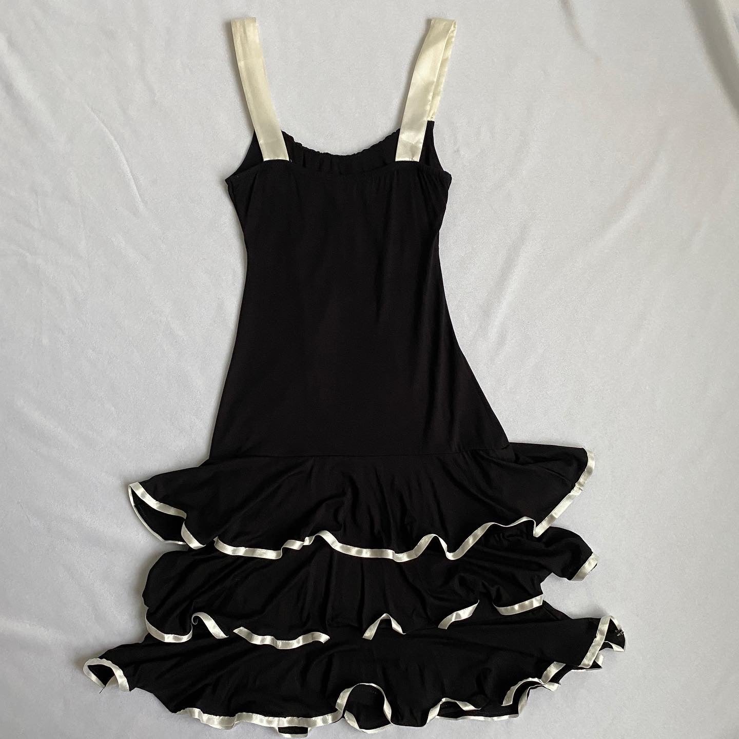 00s b&w ruffle dress