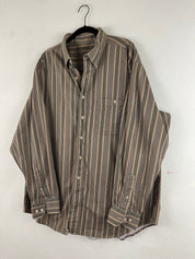 Sand stripped button up 2XL
