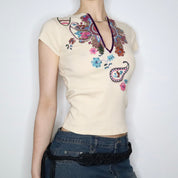 Beaded Paisley Tee (S-M) 