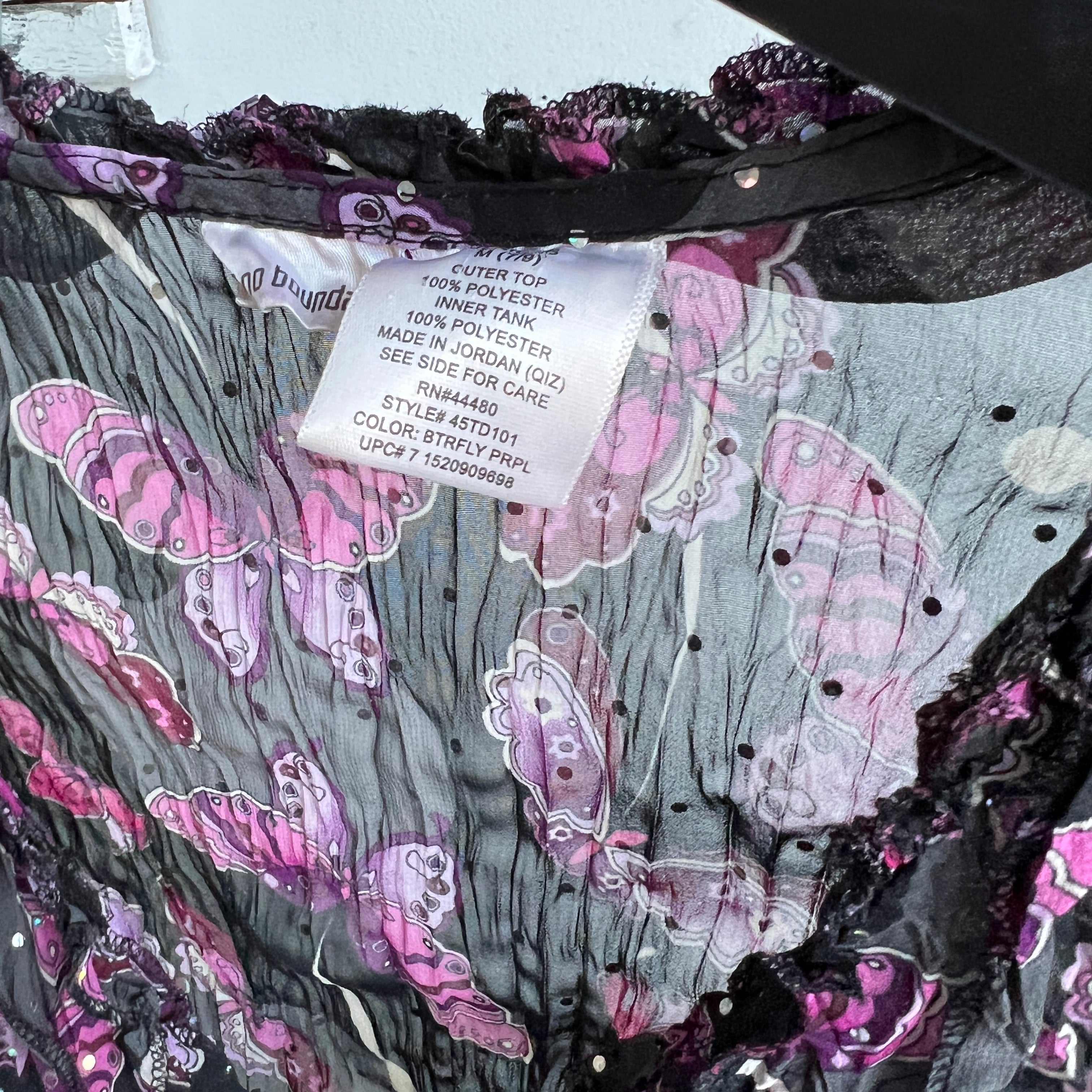 Y2K sheer butterfly top