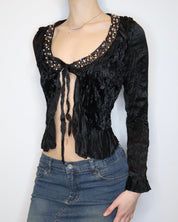 Black Tie Up Cardigan (Small) 