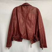 wine red leather jacket