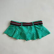 Belted teal swim skirt