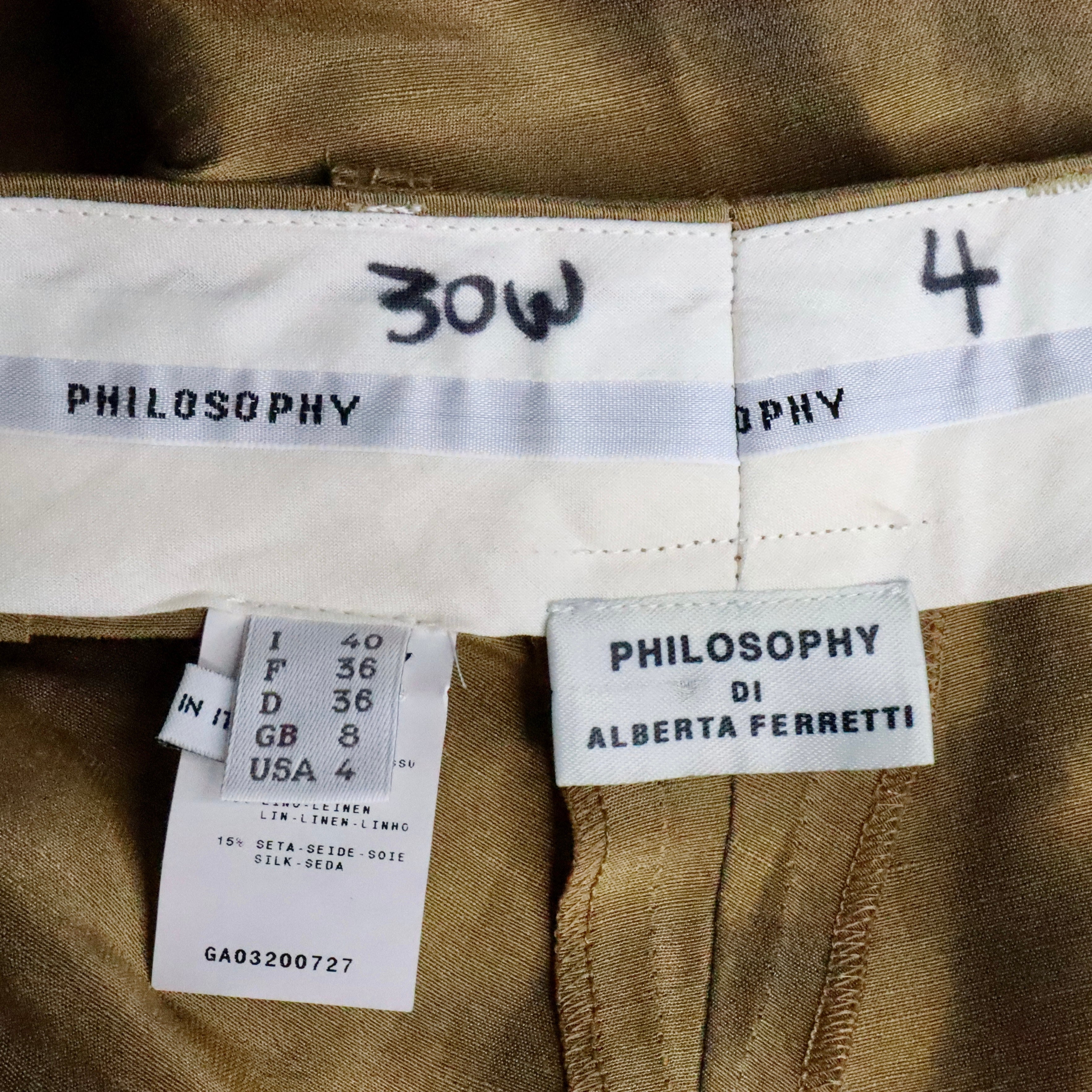 Alberta Ferretti Bronze Linen Pants (S-M)