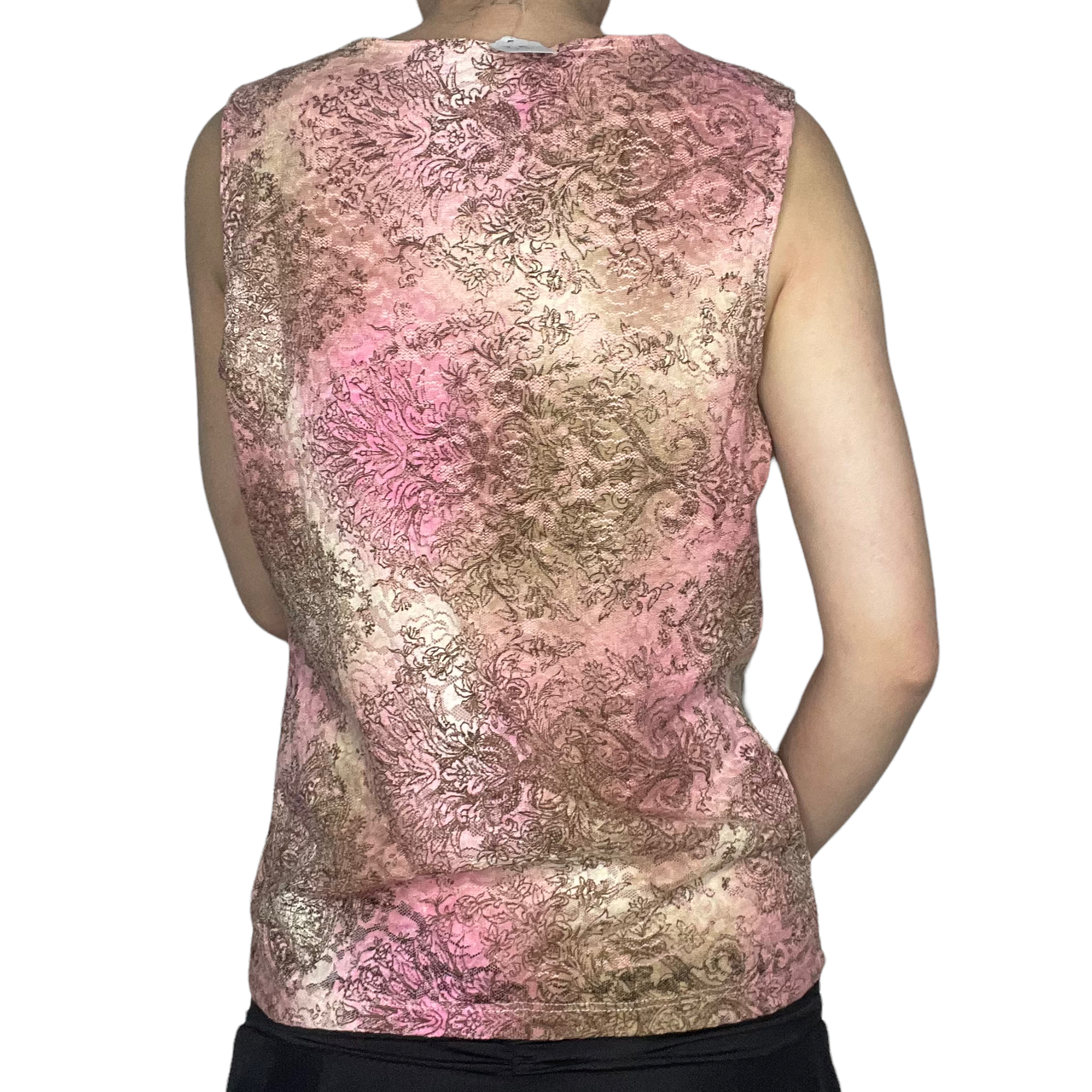 pink boho floral print top