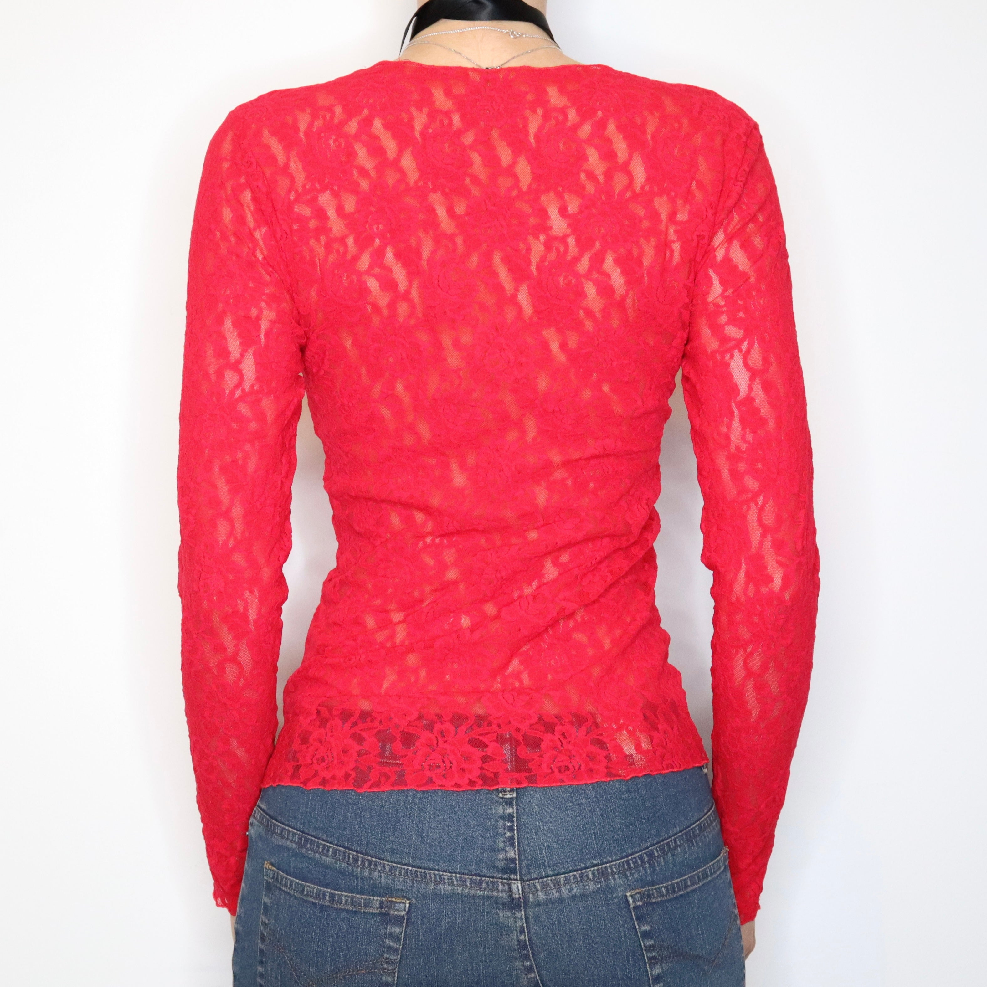 Red Rose Lace Long Sleeve (Medium)