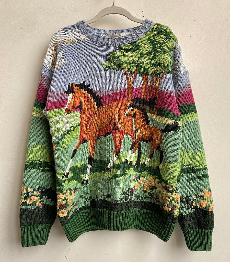 🐴 Vintage horse knit sweater