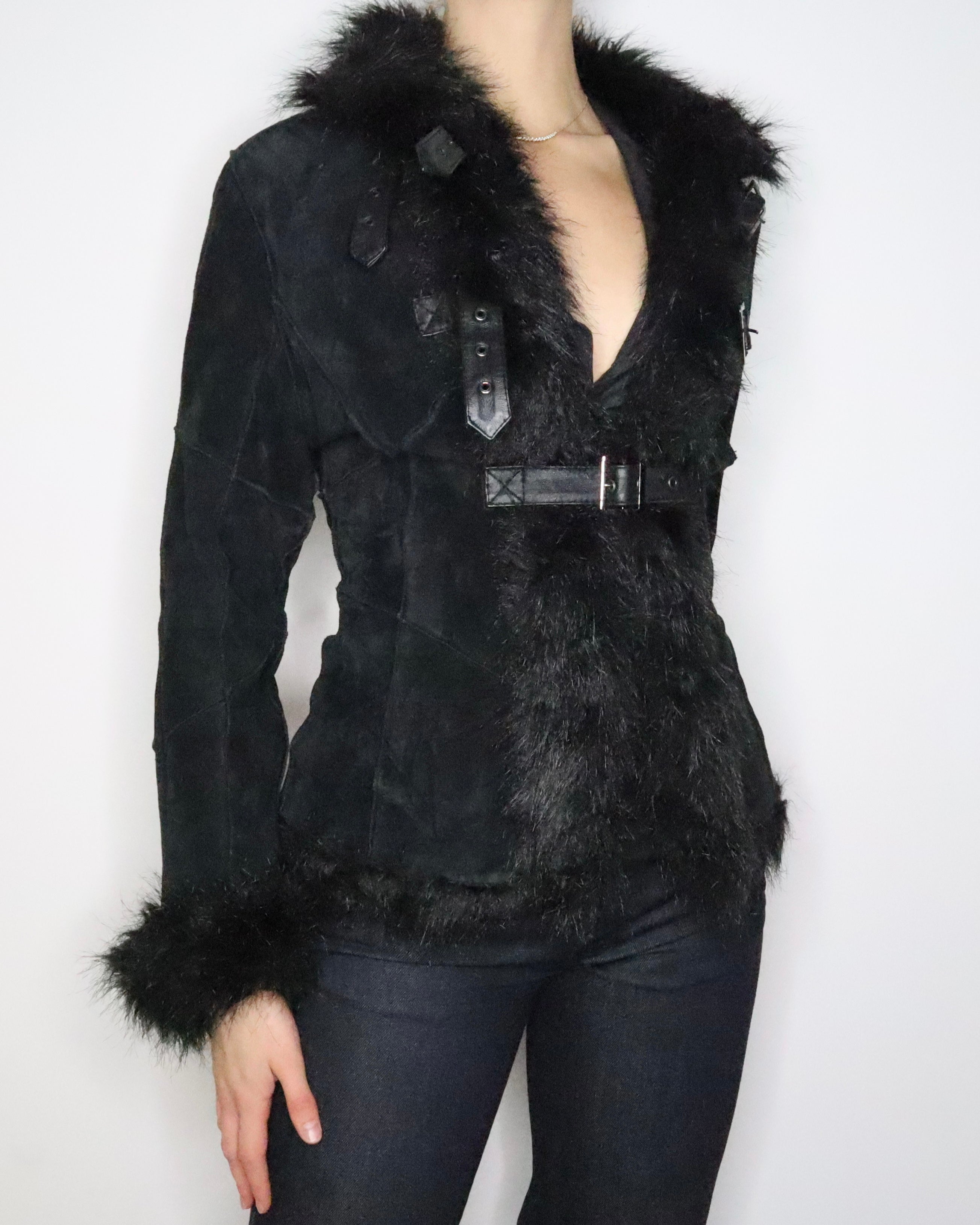 Morgan De Toi Black Buckle Coat (S-M)