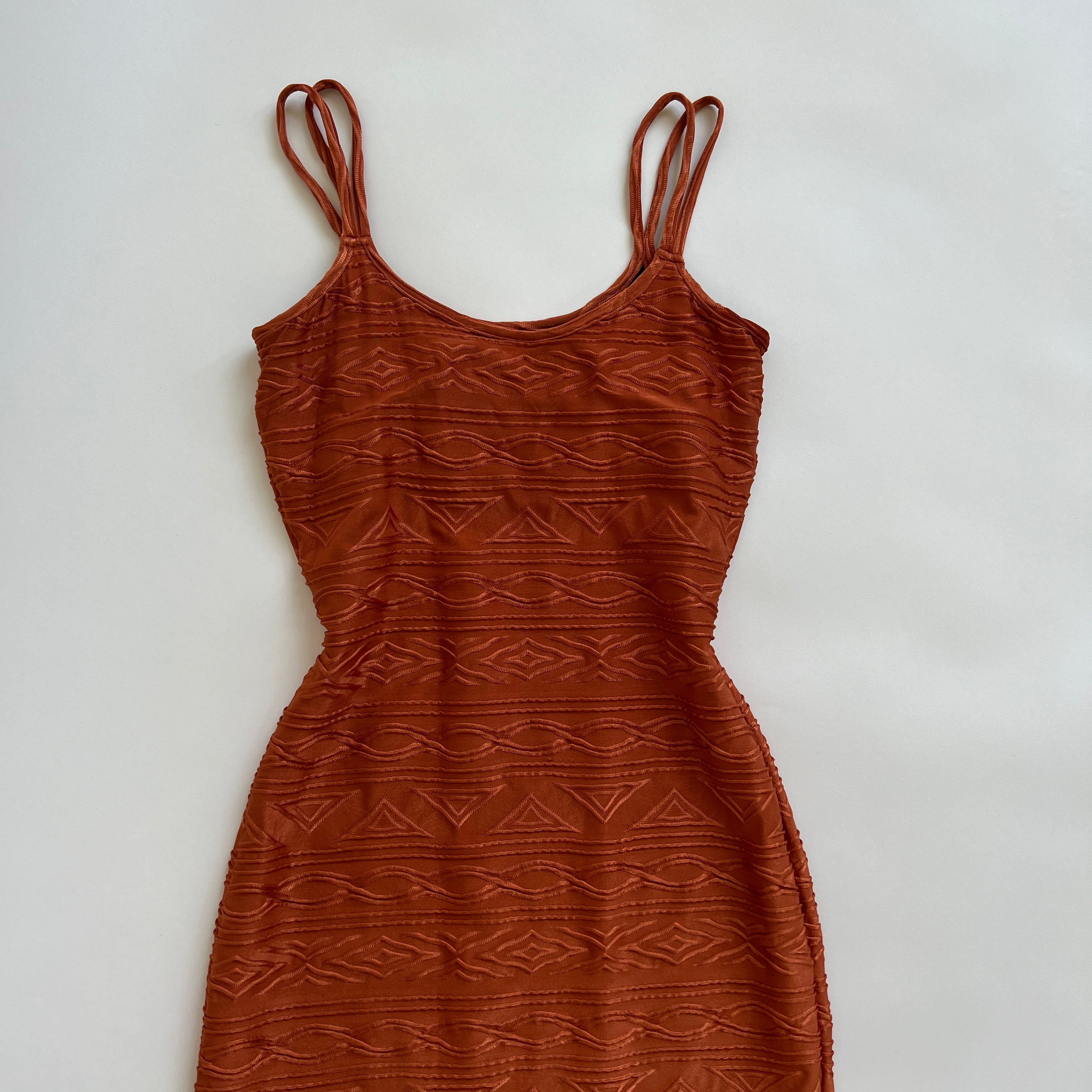 Burnt orange textured maxi