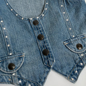 00s Diamond studded denim vest