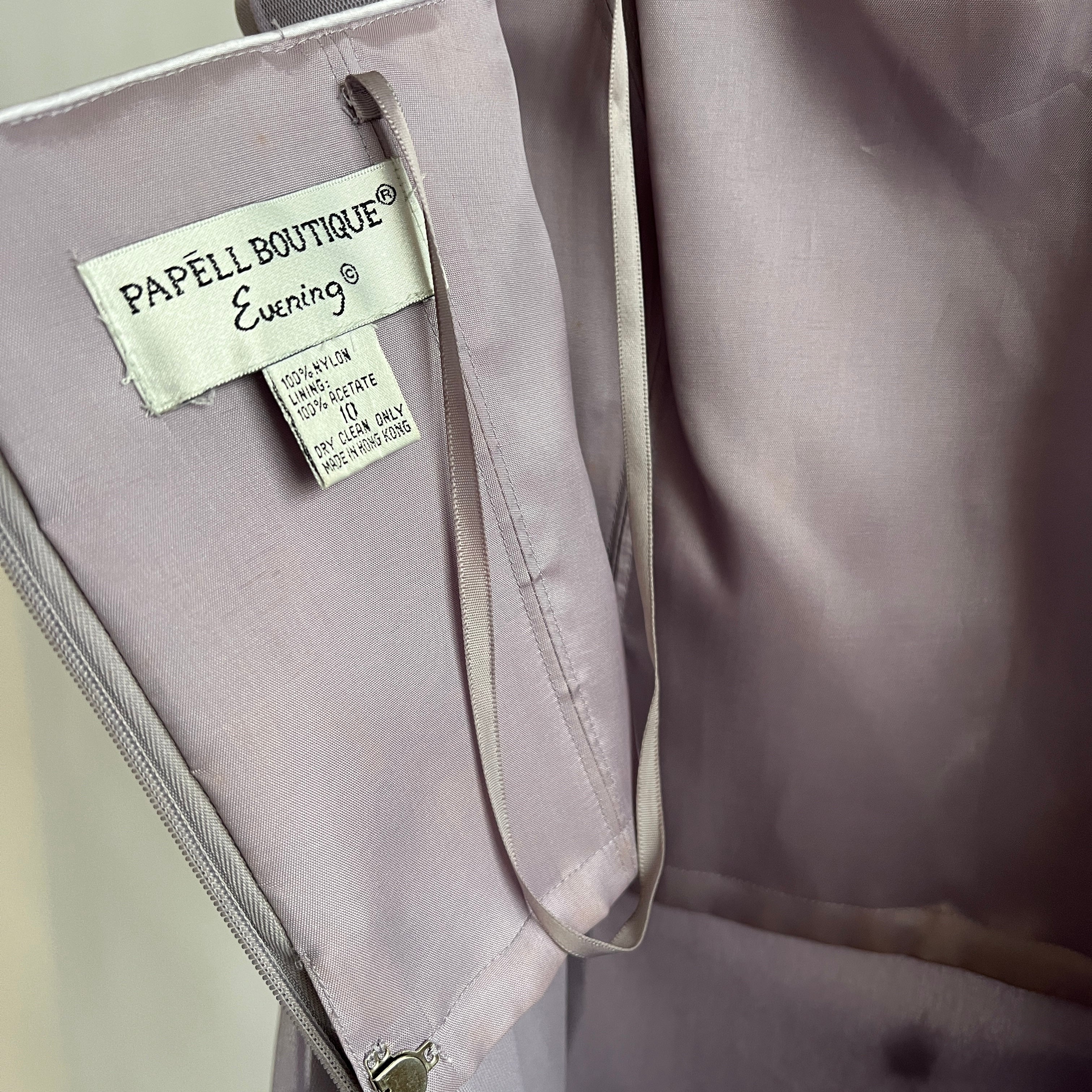 Vintage strapless lavender formal dress