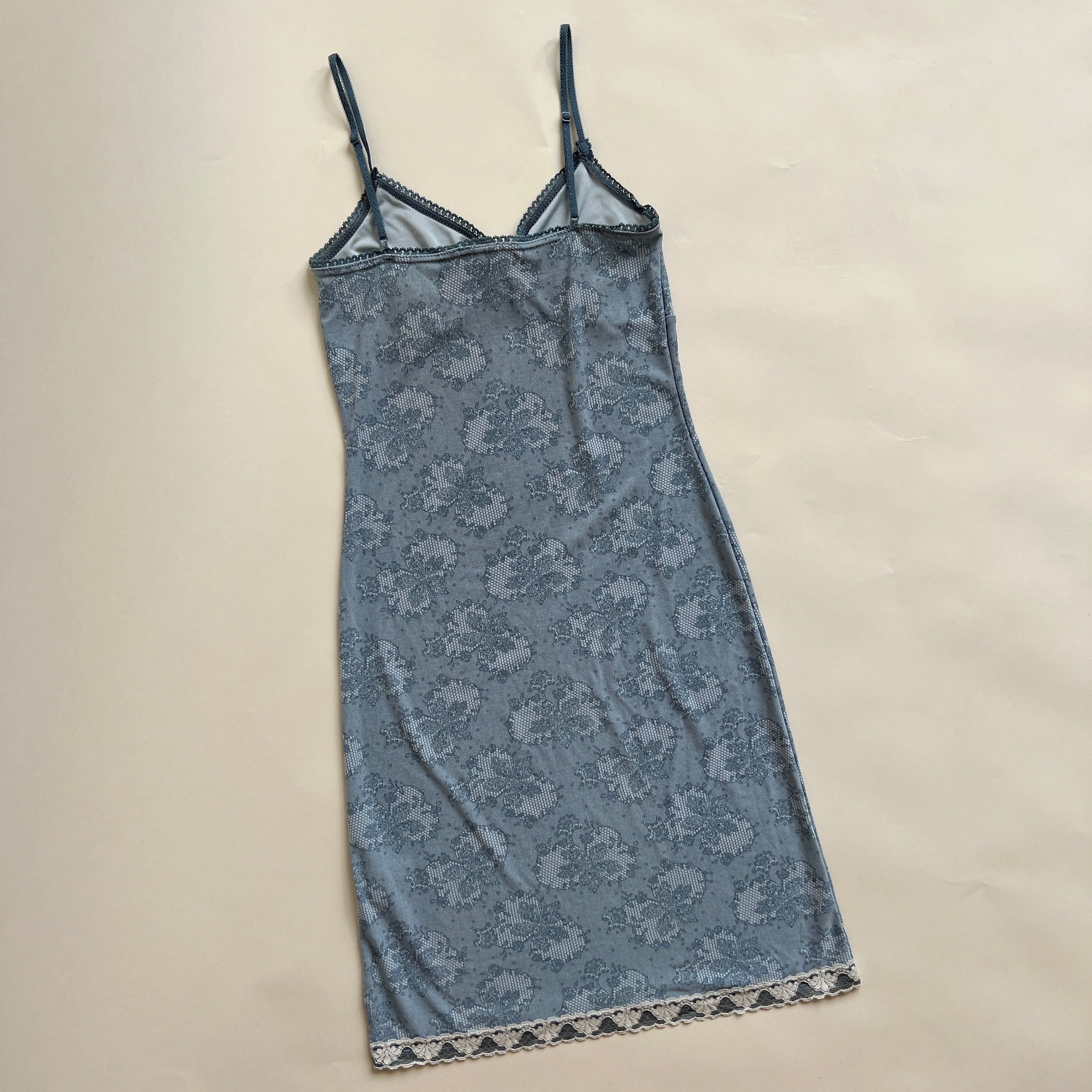 00s Dusty blue midi dress