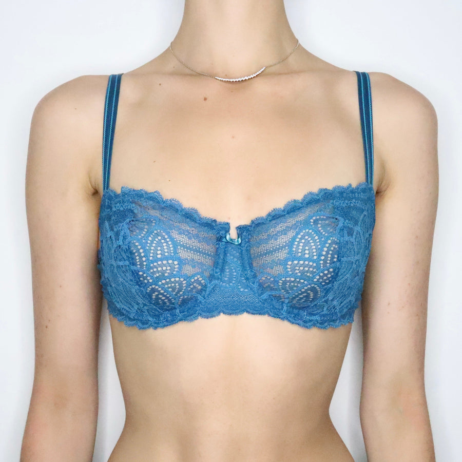 French Teal Lace Bra (34D)