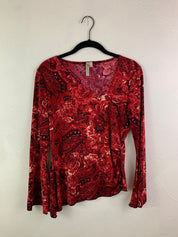 Burgundy floral top