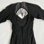 Vintage sparkle fringe back mini dress (S)