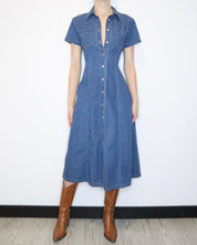 Laura Ashley Denim Maxi Dress (Medium)