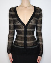 Grunge Striped Mohair Cardigan (Medium) 