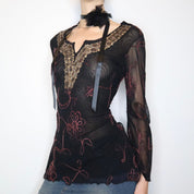 French Whimsigoth Mesh Blouse (M-L)