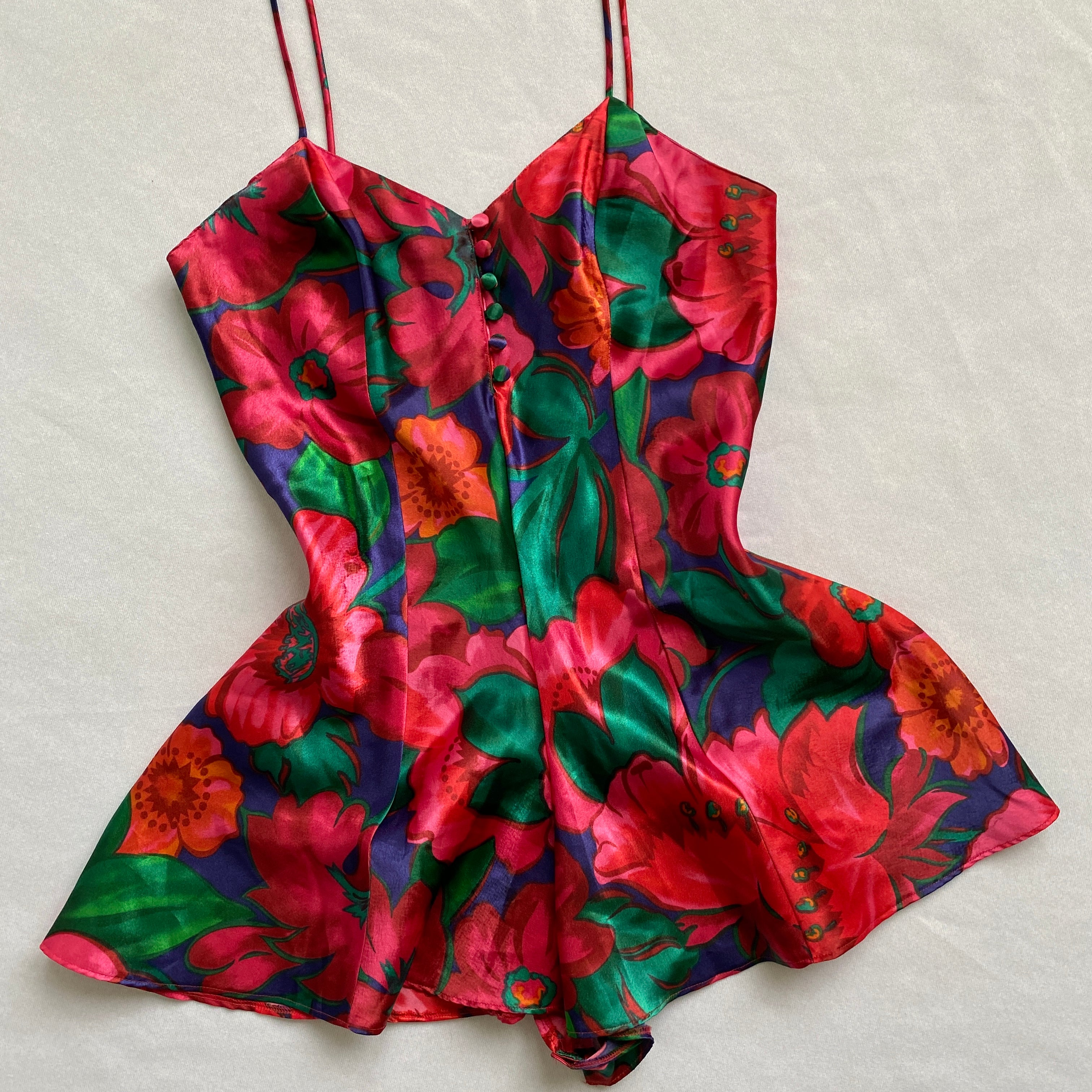🌺 floral satin playsuit