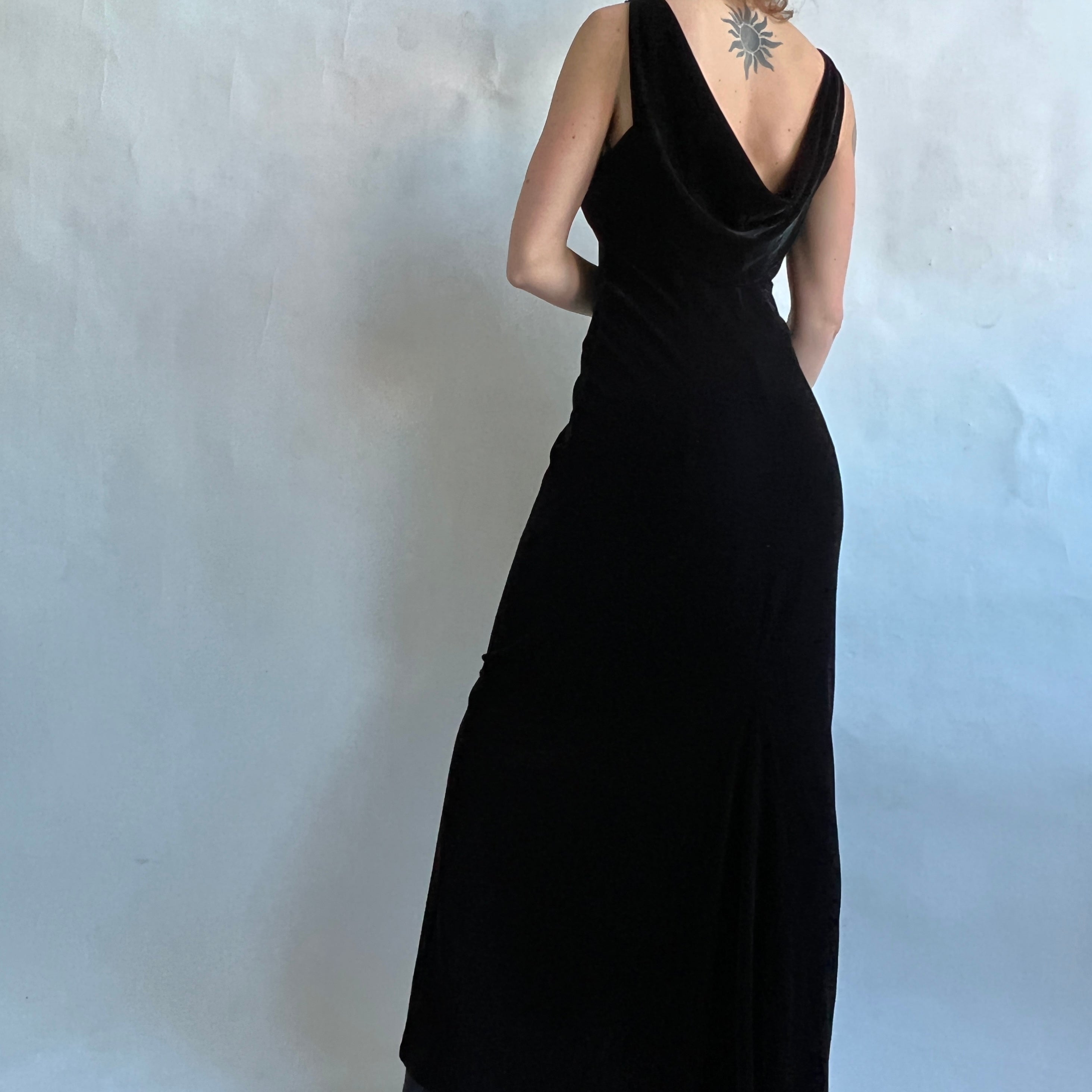 90s black velvet maxi gem straps
