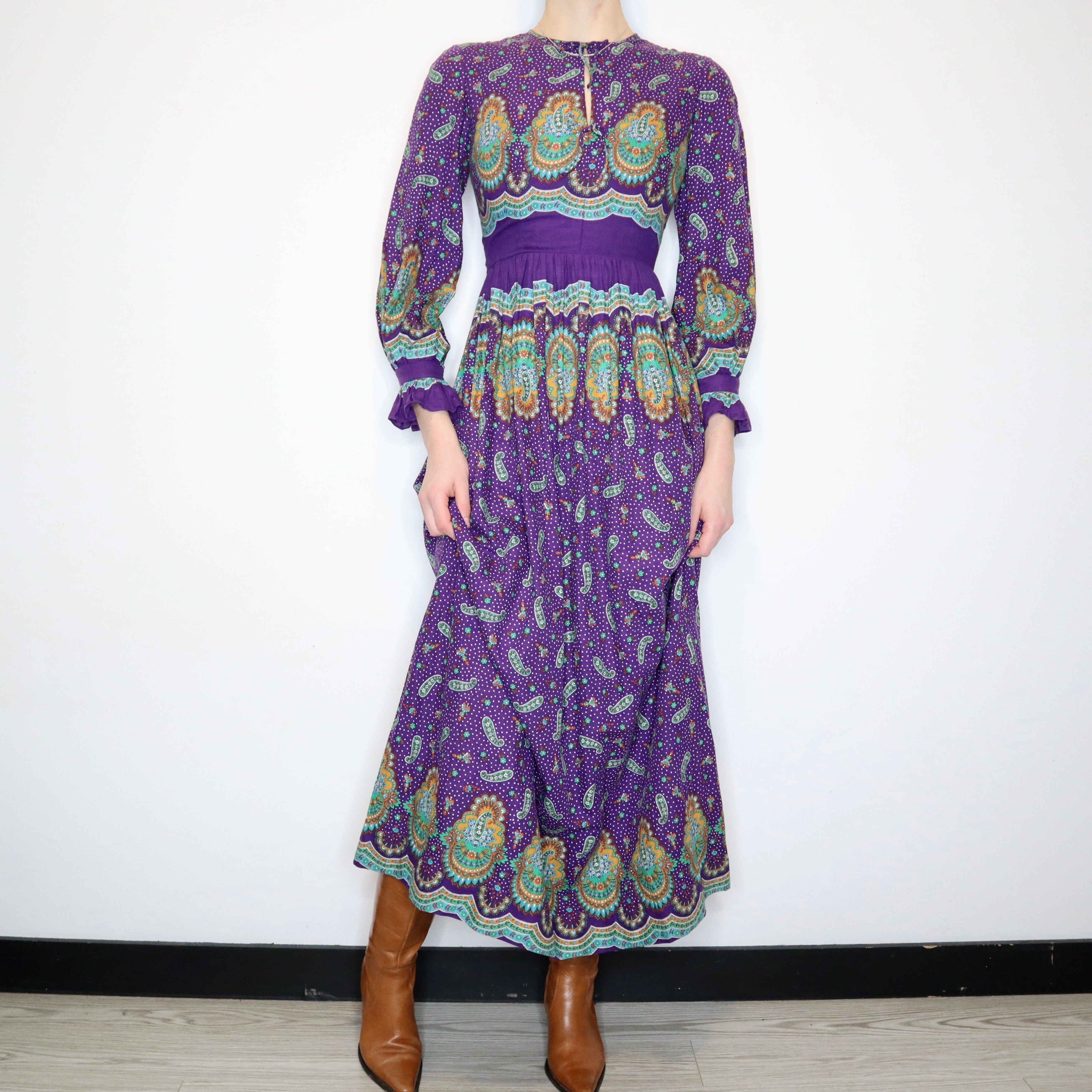 Hippie Paisley Maxi Dress (XS-S)