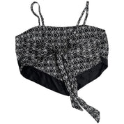 satin print bandana tie top