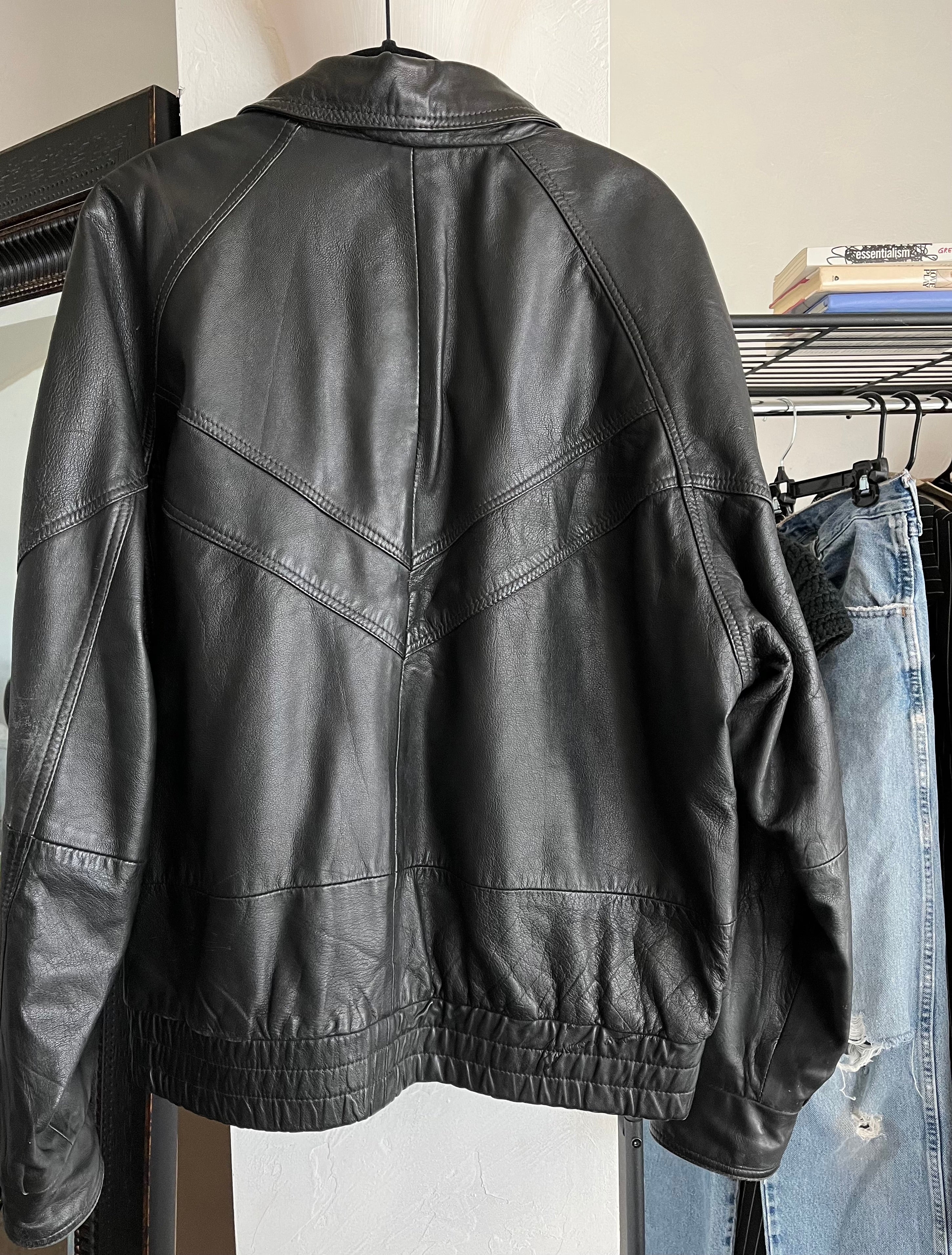 90s leather bomber jacket