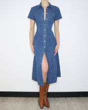 Laura Ashley Denim Maxi Dress (Medium)