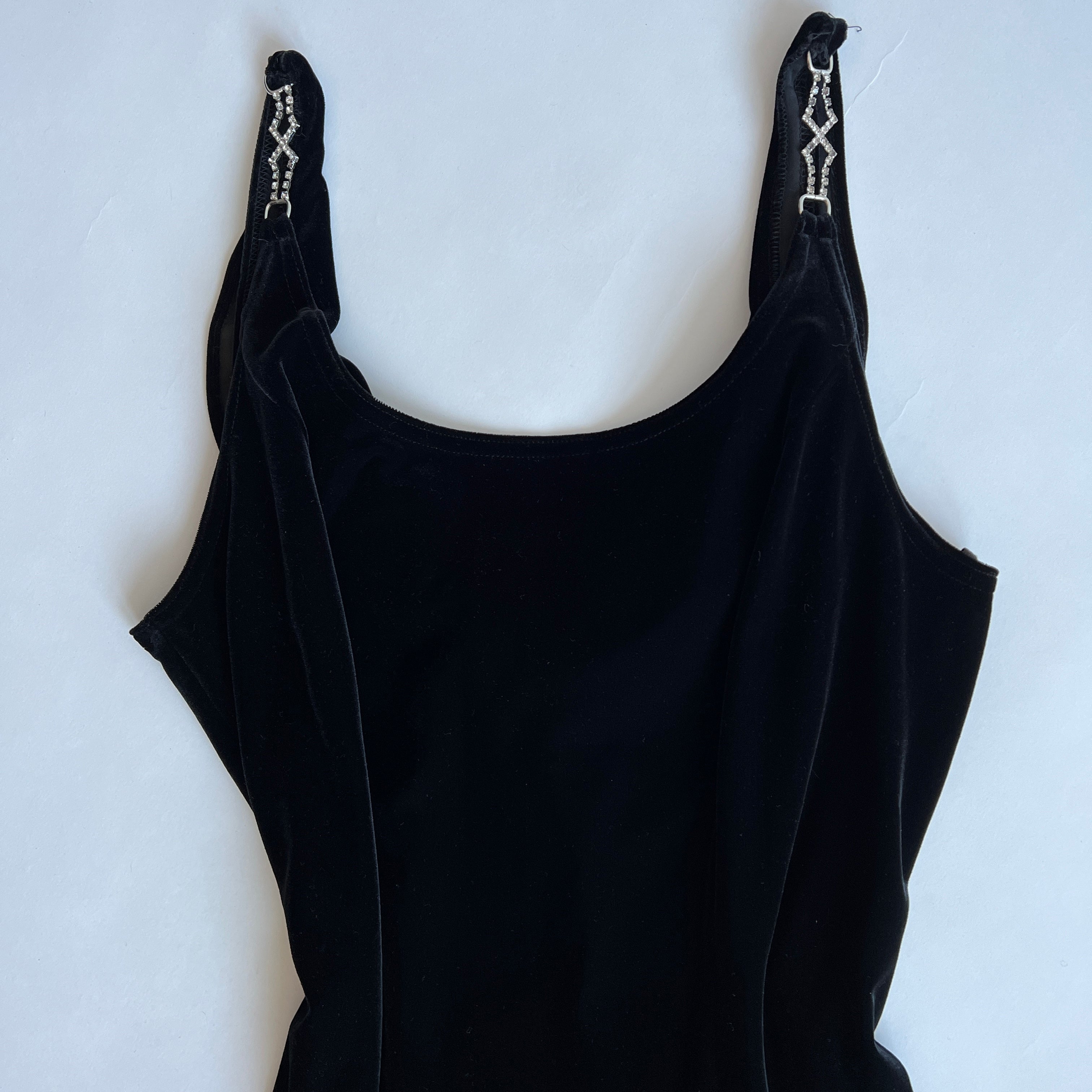 90s black velvet maxi gem straps