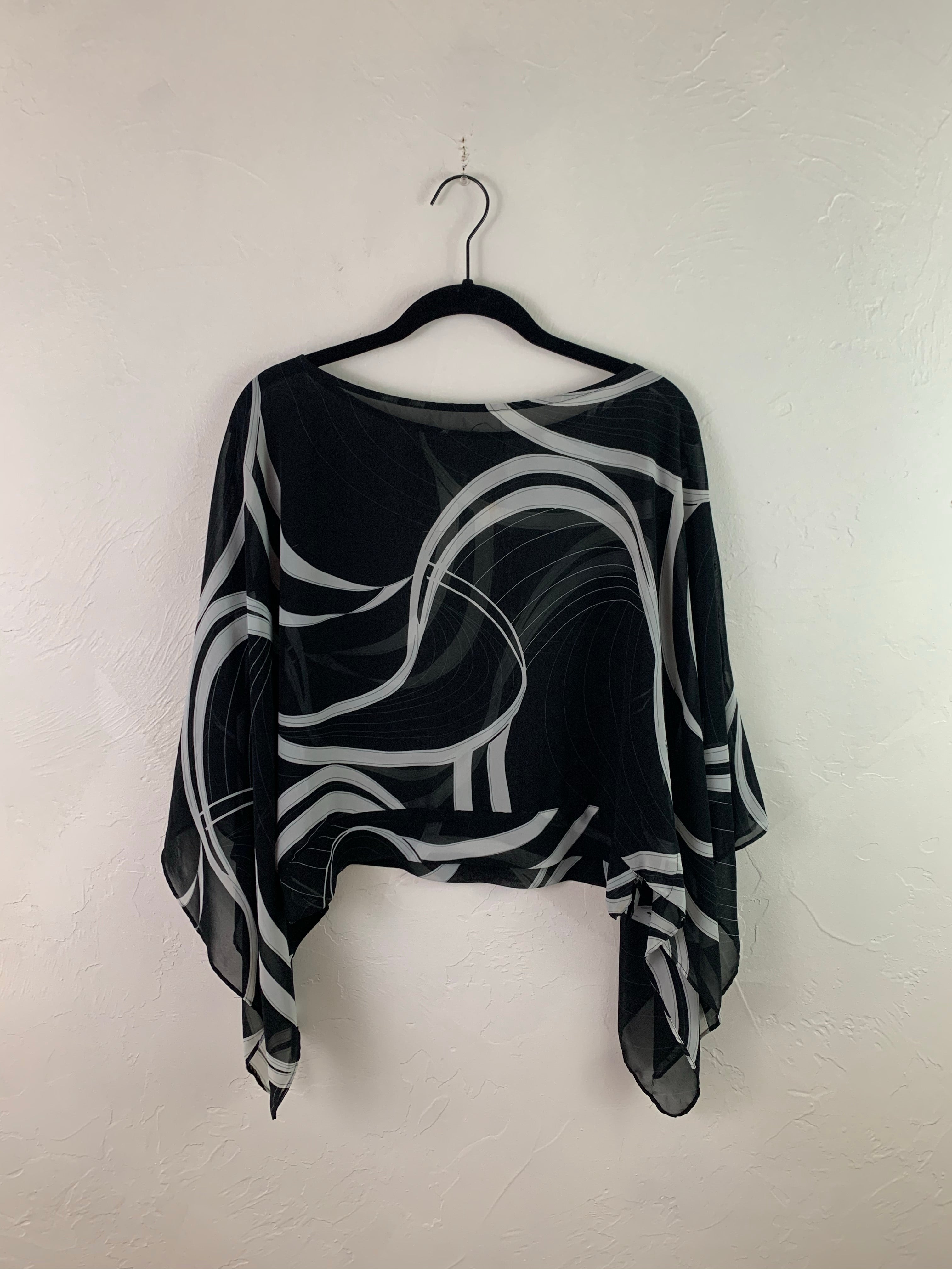 Sheer black poncho