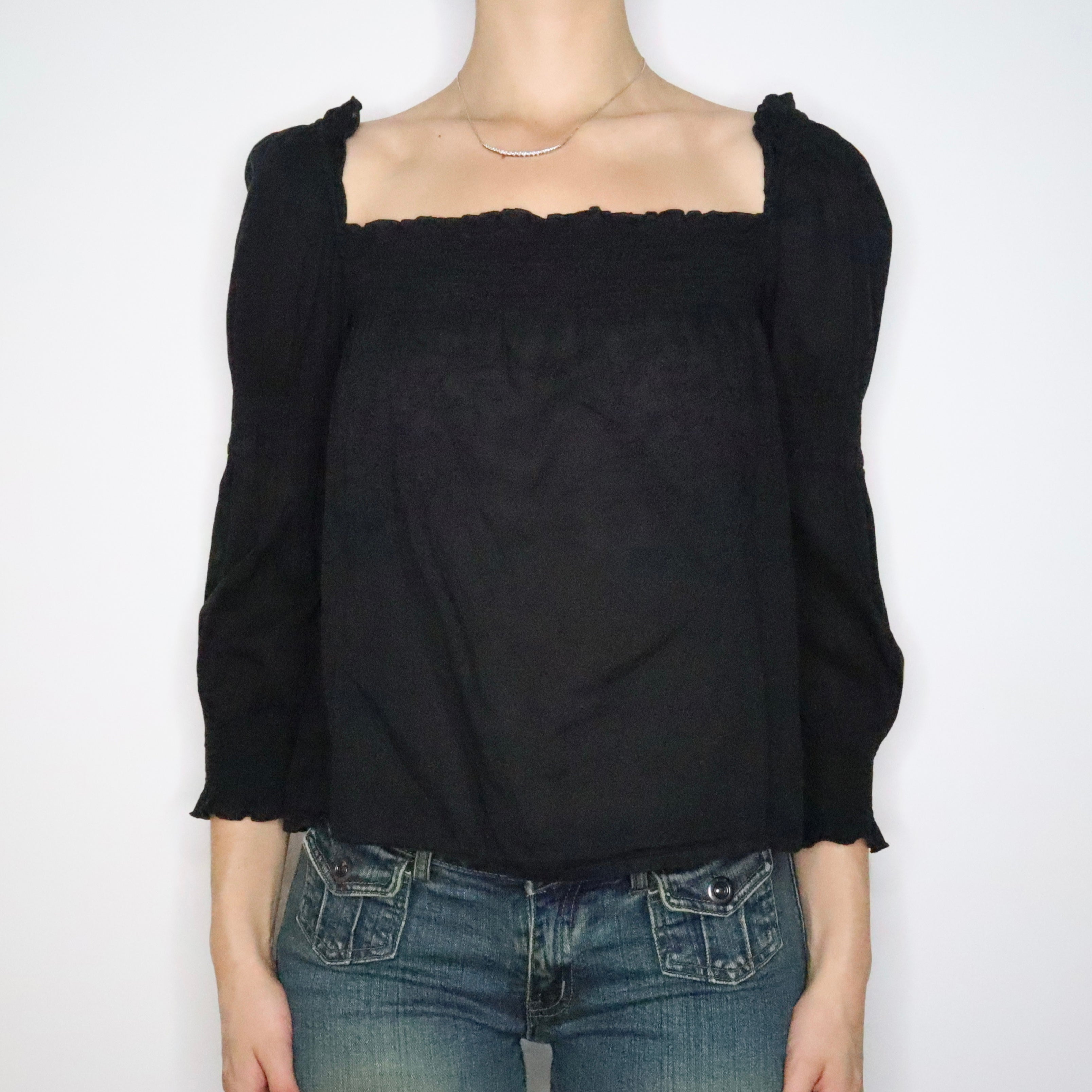 Miss Sixty Black Peasant Blouse (Medium)