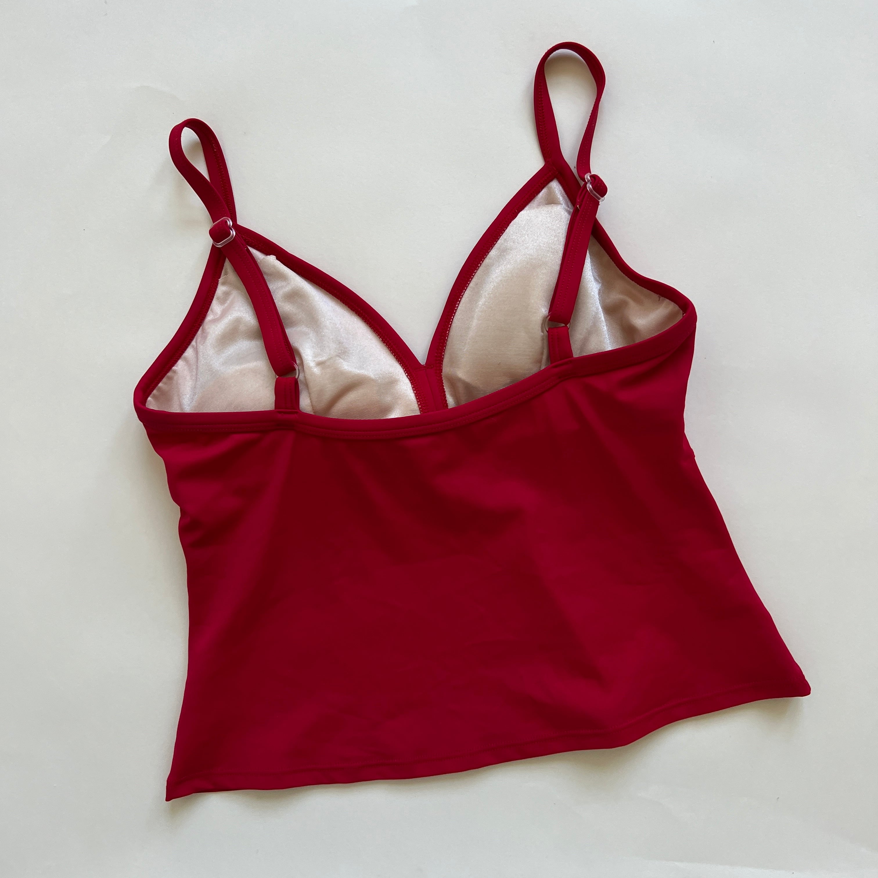 Red & gold swim cami