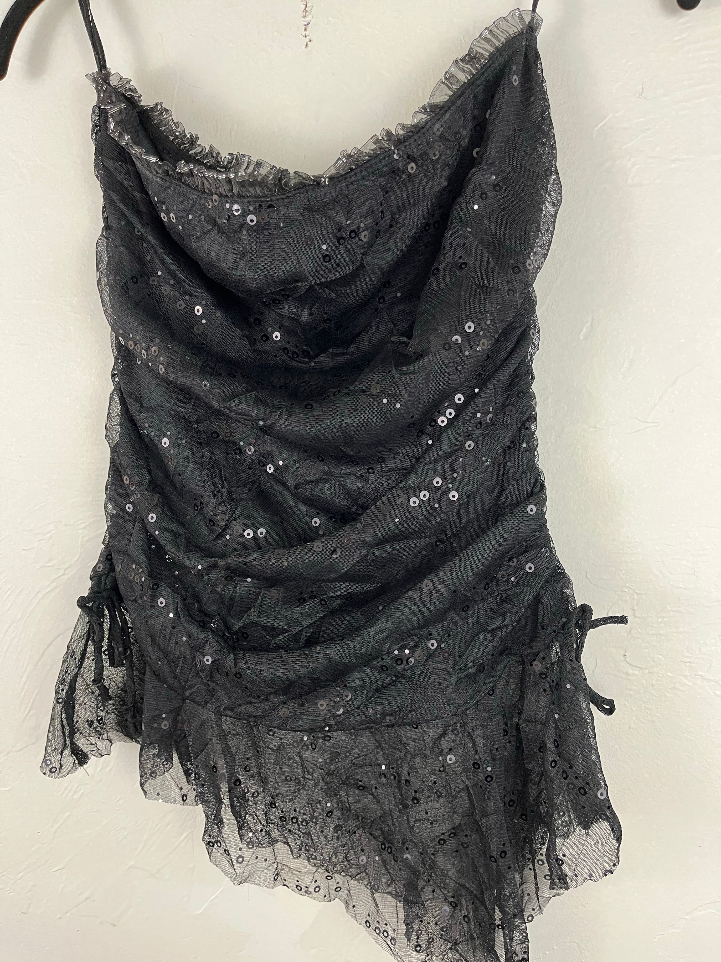 Strapless cowl neck