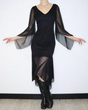 Whimsigoth Black Mesh Dress (S-M) 