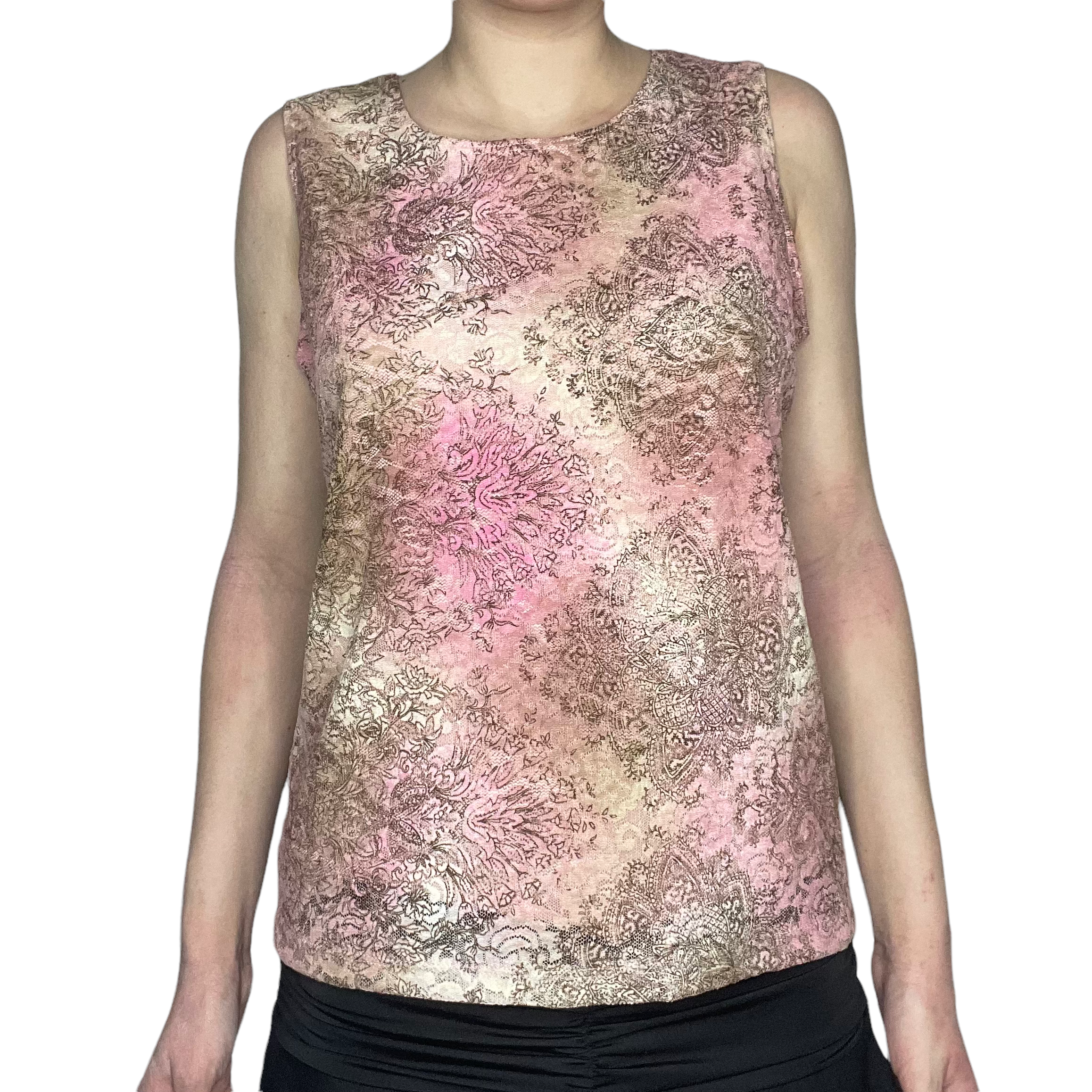 pink boho floral print top