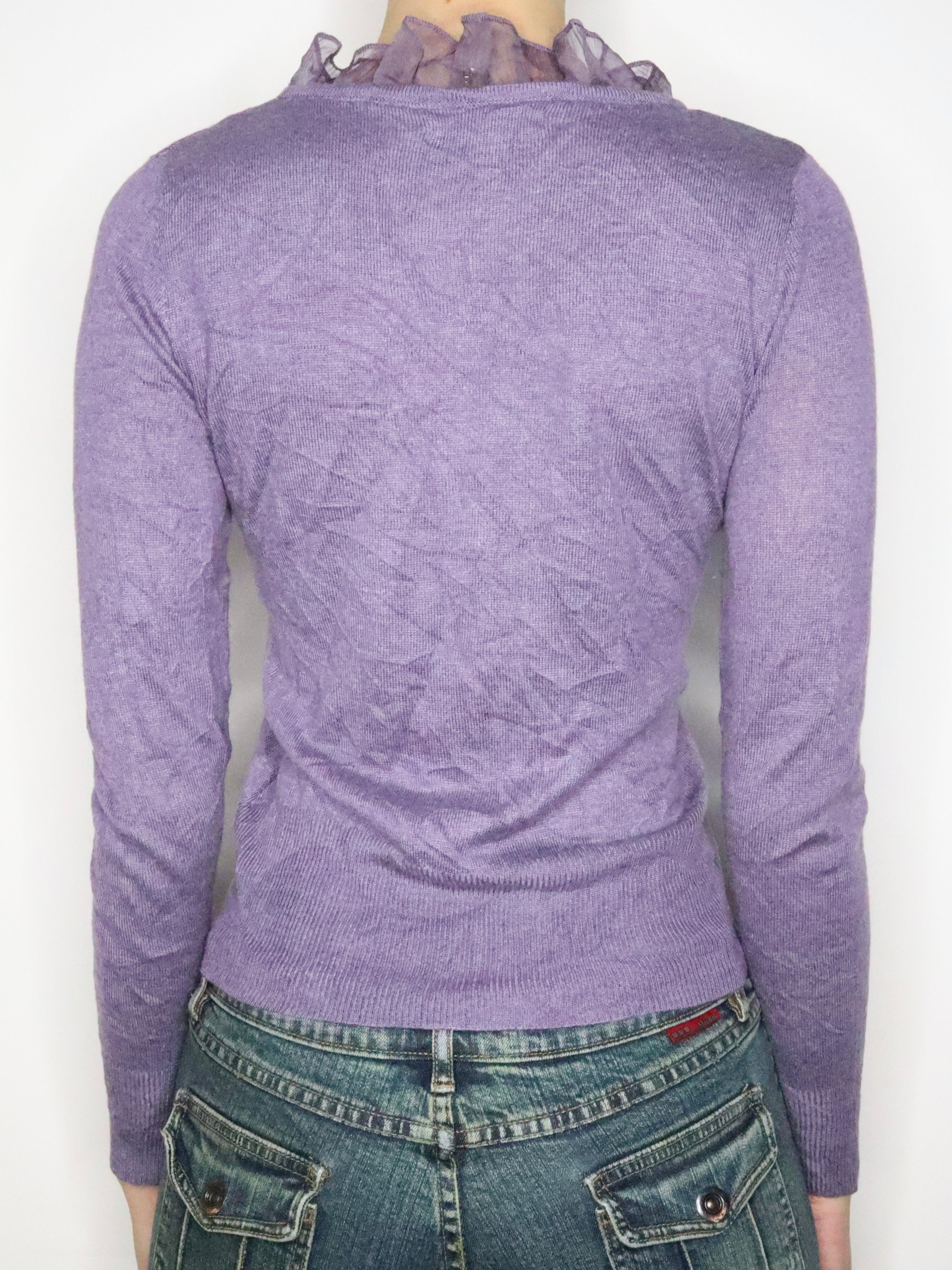 Purple Tie Up Cardigan (Small) 