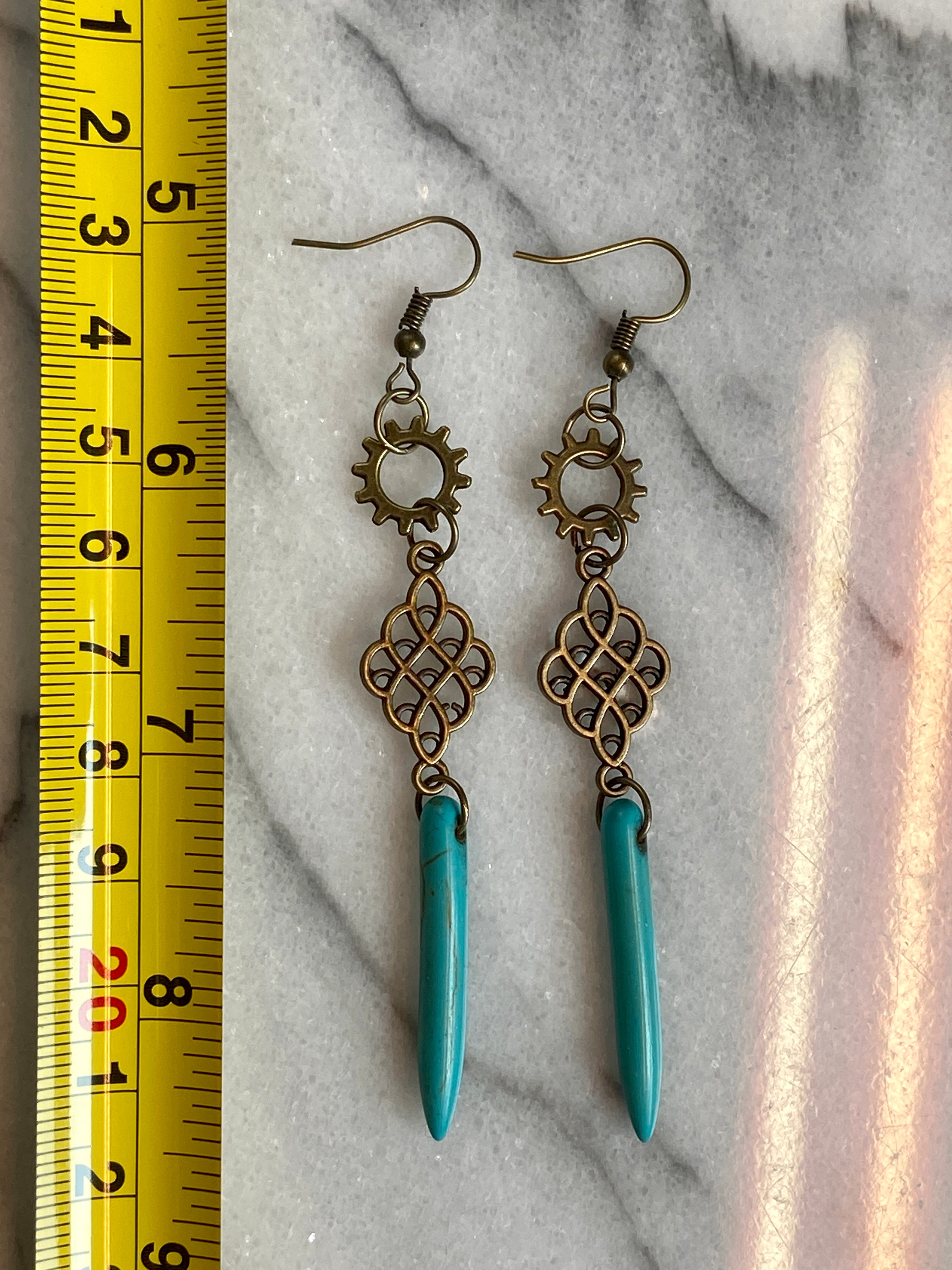 Blue spiky earrings