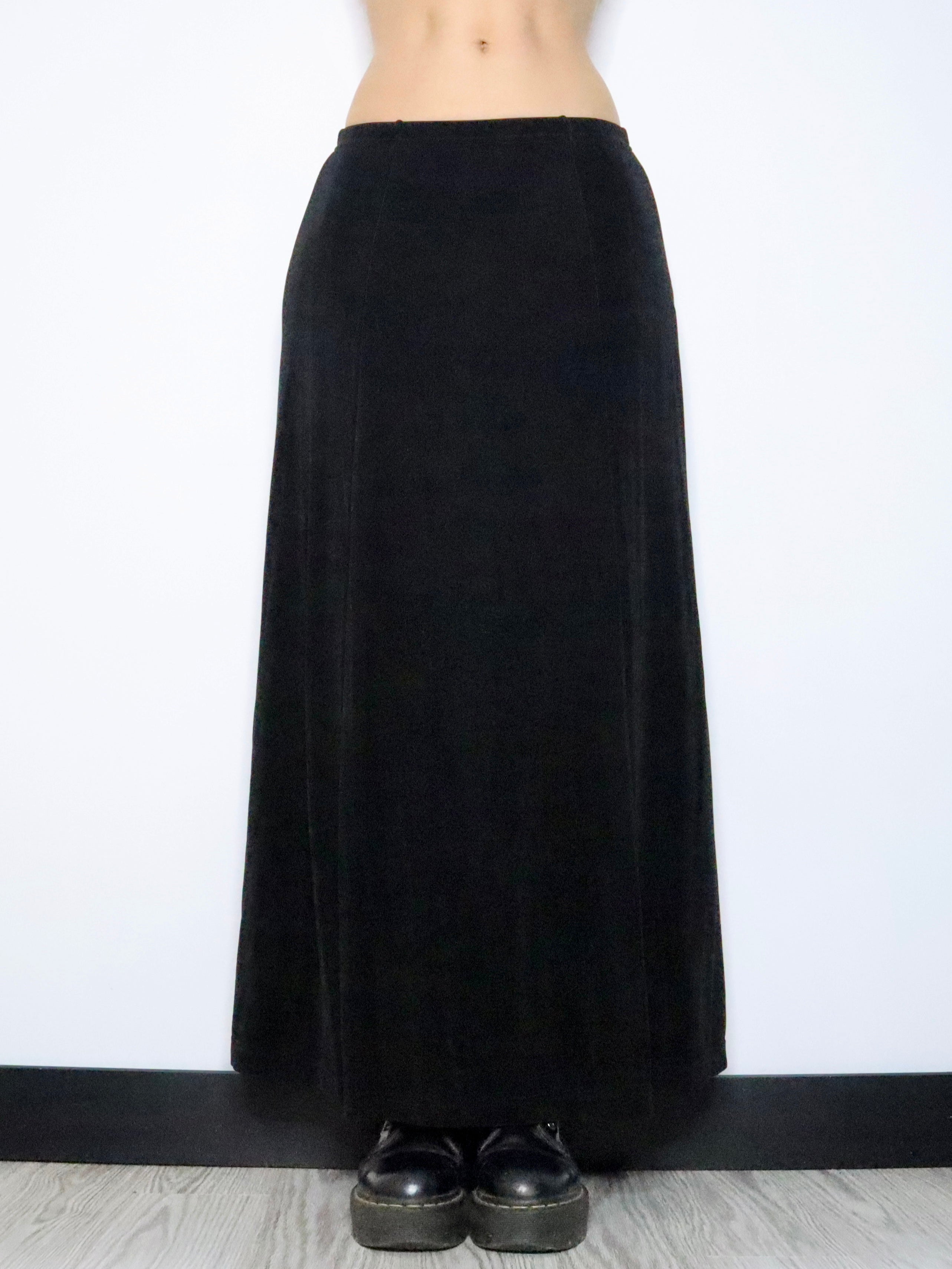 Slinky Black Maxi Skirt (Medium) 