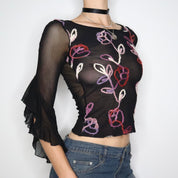 French Mesh Blouse (XS-S) 