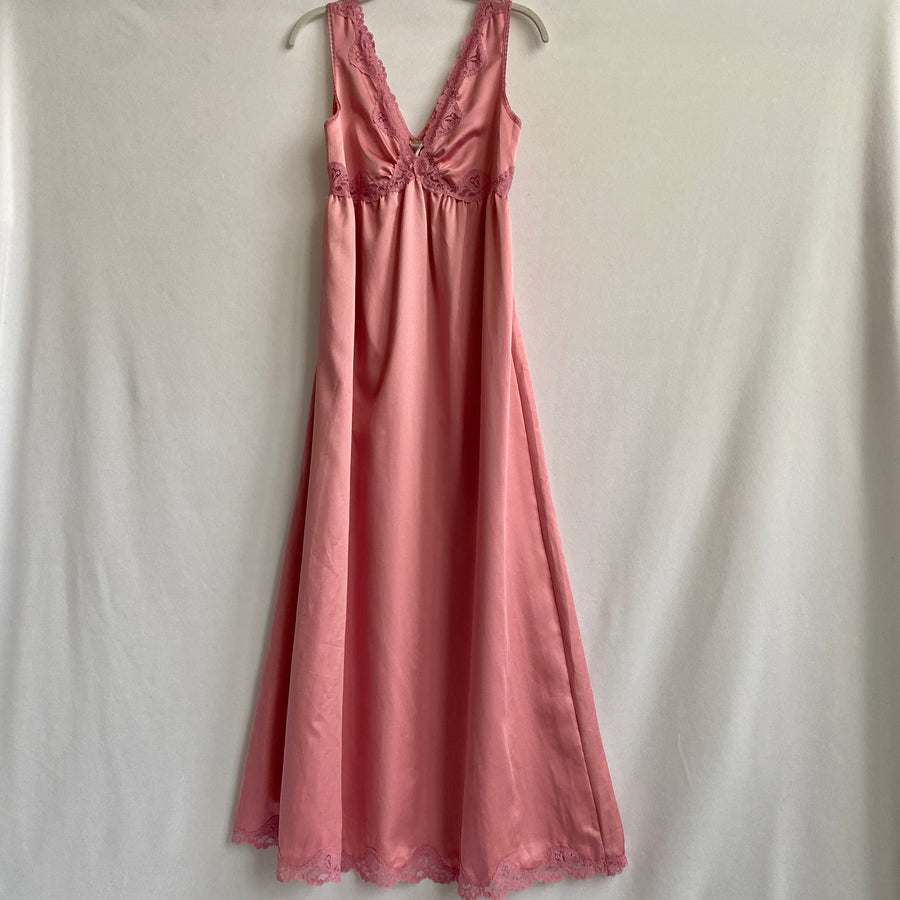 Vintage dusty pink satin nightgown