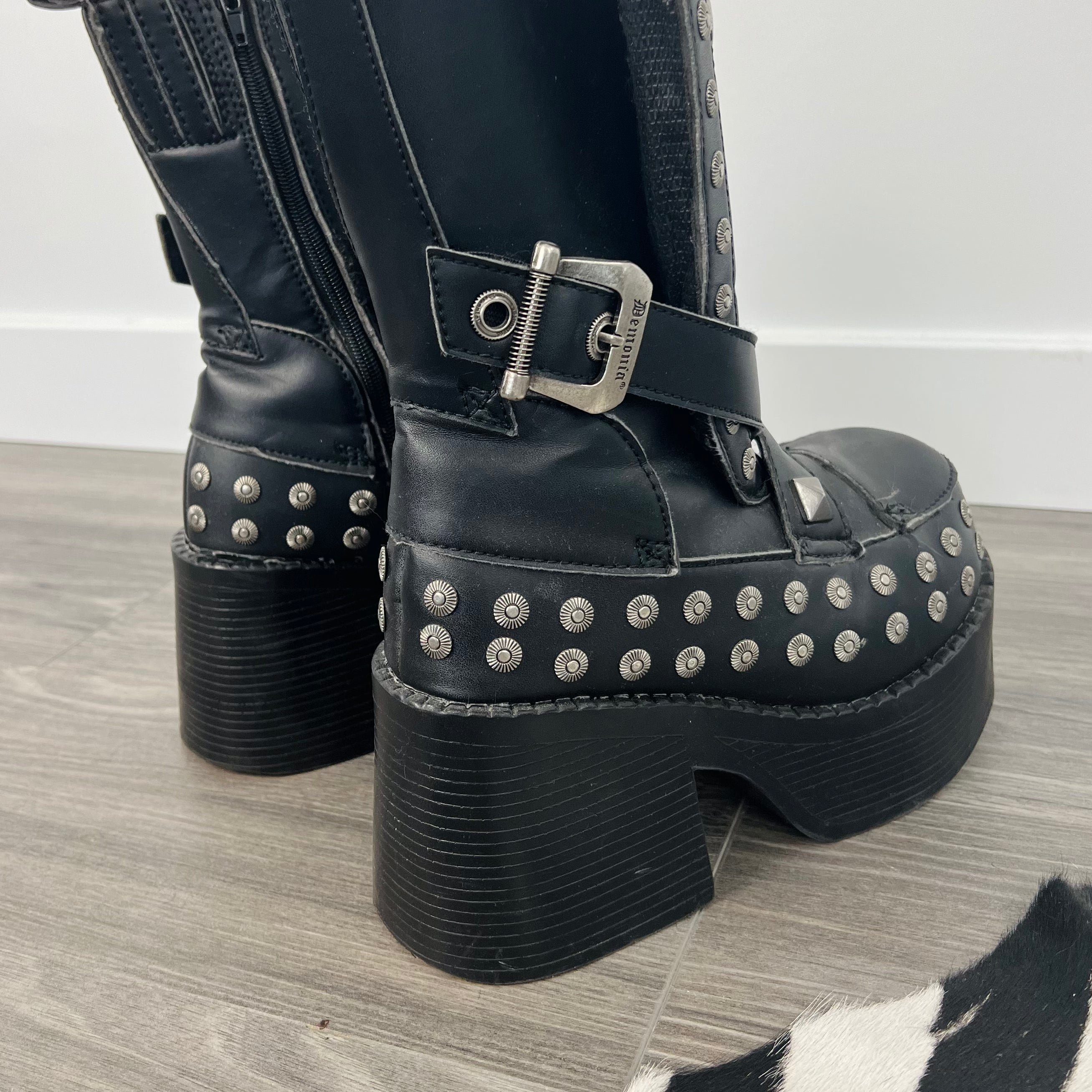 Demonia Studded Platform Boots