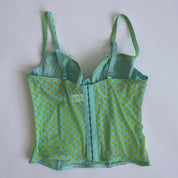 00s cyan polka dot bustier (S/M)