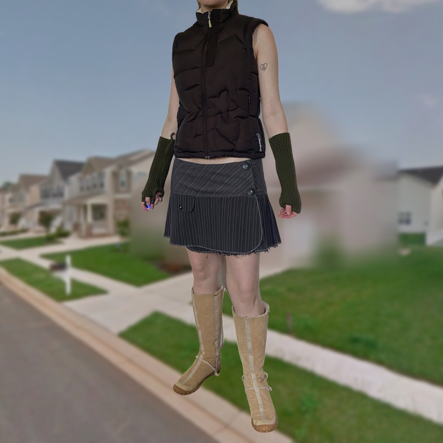 2000’s Striped Distressed Mini Skirt